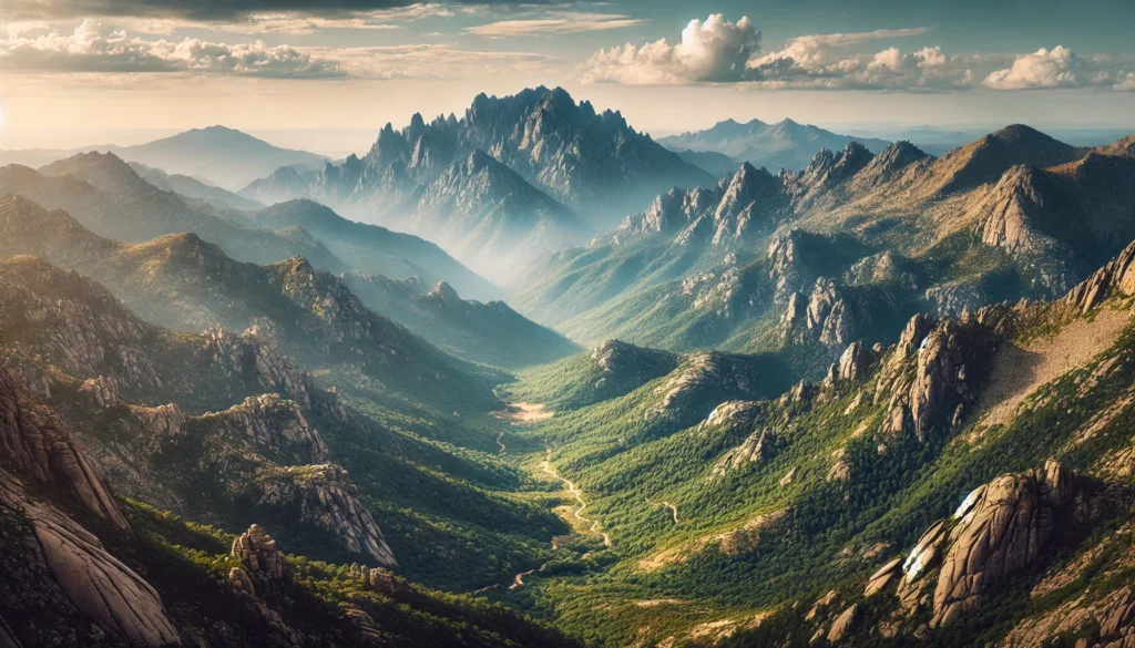  Vue des montagnes corses avec des sommets imposants