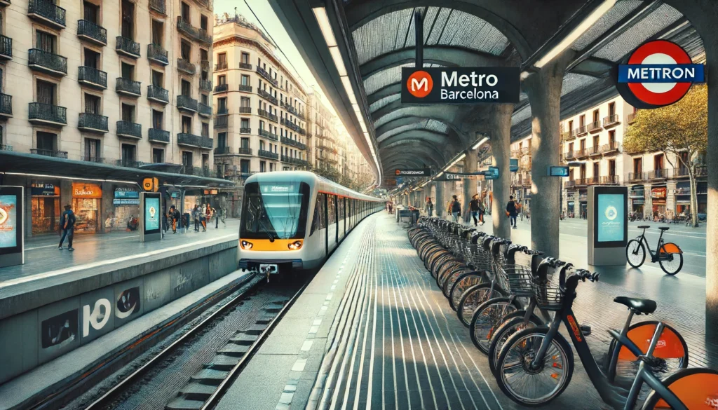 Métro et vélos à Barcelone