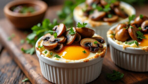 La délicieuse alliance des œufs cocotte aux champignons